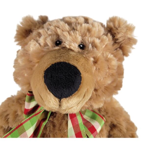 Pier 1 Imports Teddy Bear Plush 18" Beige 2018 Checkered Bow Stuffed Animal - Picture 9 of 16